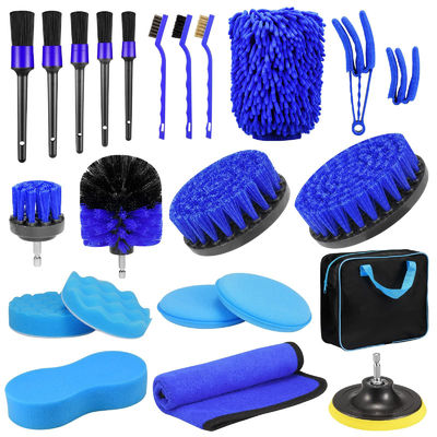 Warm verkopen 23pcs auto detailborstel set met draagtas voor alle doeleinden schoon voor het reinigen van binnen, buiten