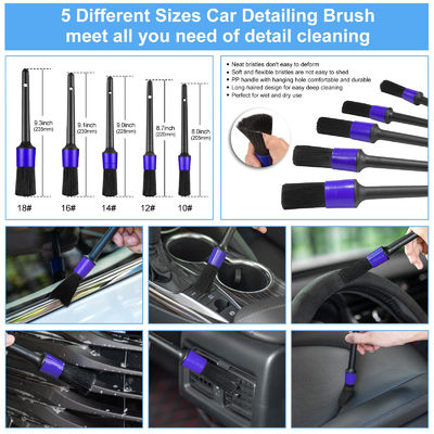 Warm verkopen 23pcs auto detailborstel set met draagtas voor alle doeleinden schoon voor het reinigen van binnen, buiten