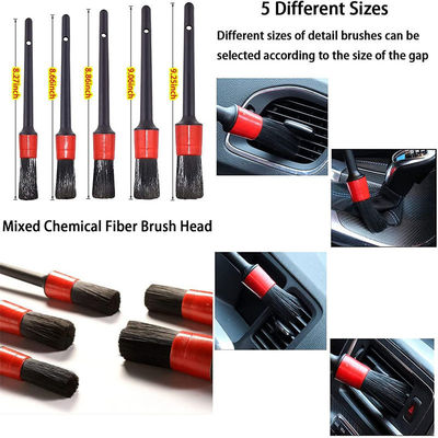 17pcs Red Drill Soft Brushes Set Car Detailing Brush Voor Auto Wielband Wassen