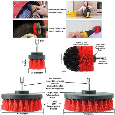 17pcs Red Drill Soft Brushes Set Car Detailing Brush Voor Auto Wielband Wassen