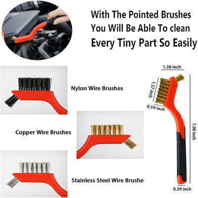 17pcs Red Drill Soft Brushes Set Car Detailing Brush Voor Auto Wielband Wassen