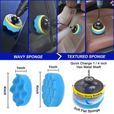 21 stuks Autoreinigingsgereedschappen Kit Polijst Sponsen Pads Voor Wielen Dashboard Interieur