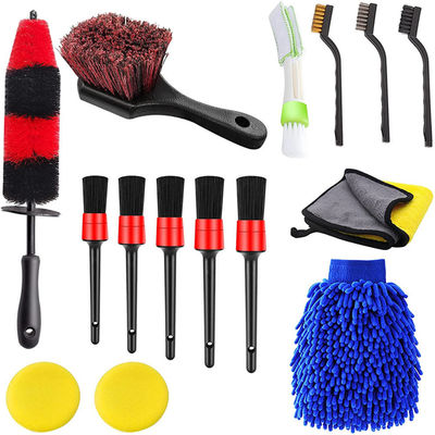 Fabriek direct leveren 15pcs Detail Car Wheel/Tire Brush Set Kit voor Auto Motorcycle Reiniging wasgereedschap