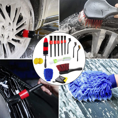 Fabriek direct leveren 15pcs Detail Car Wheel/Tire Brush Set Kit voor Auto Motorcycle Reiniging wasgereedschap