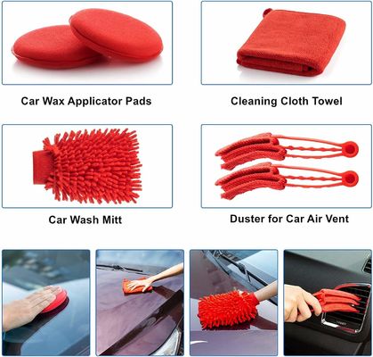Groothandel 19 stuks Autoverwastools Kit Boor Schoonborstel Detailborstel Met Tas Voor Auto Interieur Exterieur Was