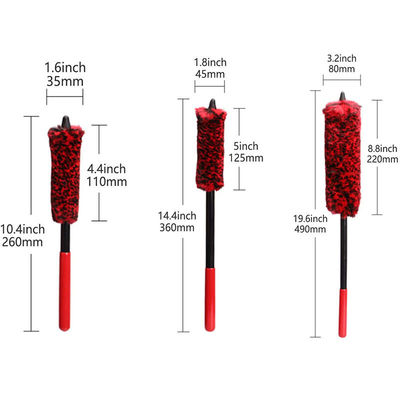warmverkopende 3-stuk microfiber auto wielen borstel auto reiniging set