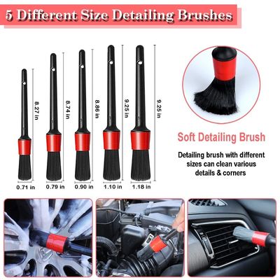 24 Pcs Auto Detail Brush Set Drill Soft Brushes Was Kit Met Reiniging Gel Voor Interieur Exterieur Wielen Dashboard