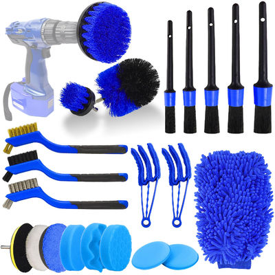 22 stuks Auto Detail Kit Borstels Set Interieur schoonmaken Met Auto Boor zachte borstel Aanhangsel spons Polijst Pads