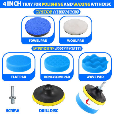 22 stuks Auto Detail Kit Borstels Set Interieur schoonmaken Met Auto Boor zachte borstel Aanhangsel spons Polijst Pads