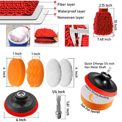 Autoreinigingsgereedschappen Set 24 Pcs Auto Detail Brush Waxing Sponge Wassen Interieur Exterieur