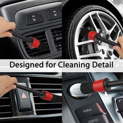 Boar Bristles Interieur Auto Detail Brush Pack 5pcs Voor Huid Reiniging