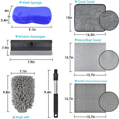 Auto Wassen Microfiber Stof Soft Bristel Detail Brush Set 7pcs