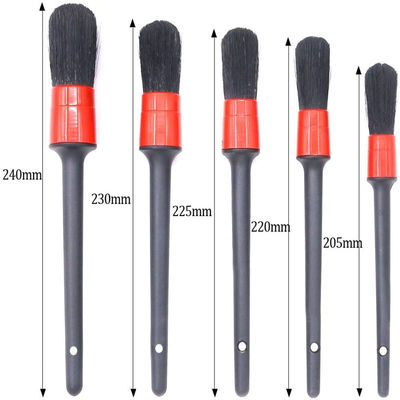 Boar Bristles Interieur Auto Detail Brush Pack 5pcs Voor Huid Reiniging