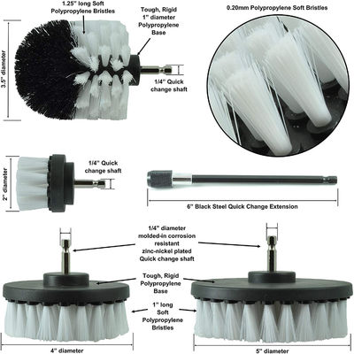 5pcs 2,5 inch borrel schrobber borstel kracht schrobber borstel borrel bevestiging voor auto detail