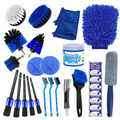 29 stuks Custom Logo Car Detailing Brush Set met ergonomisch ontwerp