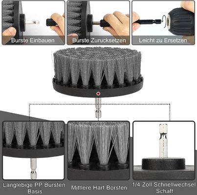 Kleurrijke borstel set 4 inch met grijze kleur voor schoonmaak huis