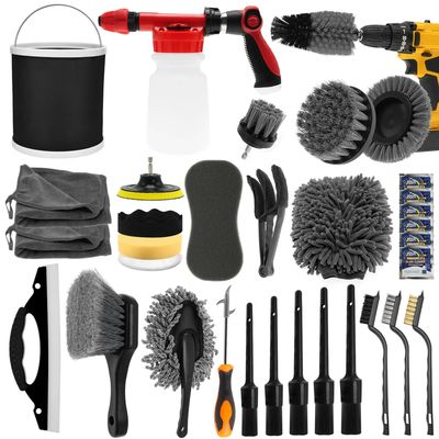 Medium Bristle Reiniging Applicaties Met Pp Materiaal 33pcs Auto Detail Brush Set