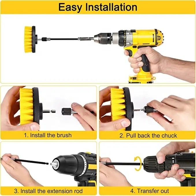 Borstborstel voor schoonmaken - Power Scrubber Borst Handdoek Kit met Extend Aanhangsel voor Auto Bekijk meer