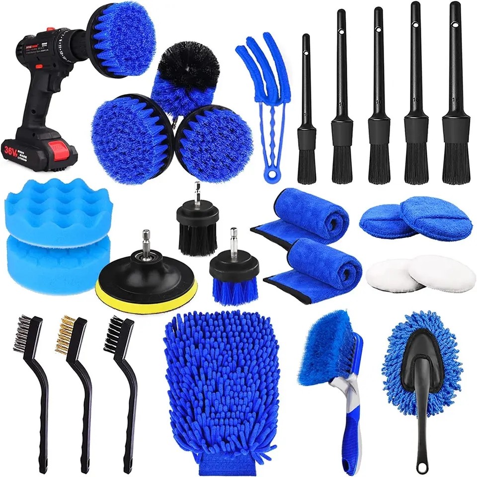 26 stuks Autodetailleerborstel Set Auto Auto Reiniging Tools Kit Voor Interieur