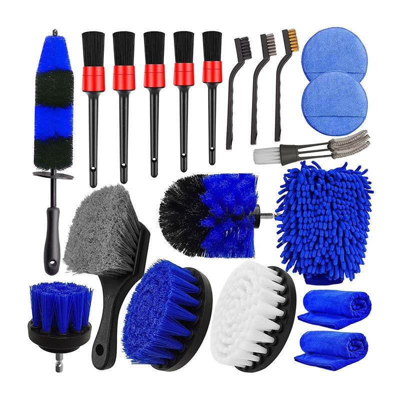 20pcs Autoreijden Reinigingsborstel Set Detail Kit Wielen Rim Boor Detail Borstels Wassen