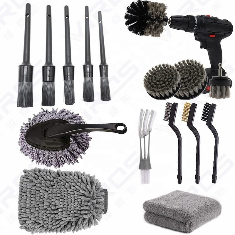 Nieuwste grijze auto reiniging set 16PCS auto reiniging gereedschap voor auto wasmachine geholpen producten
