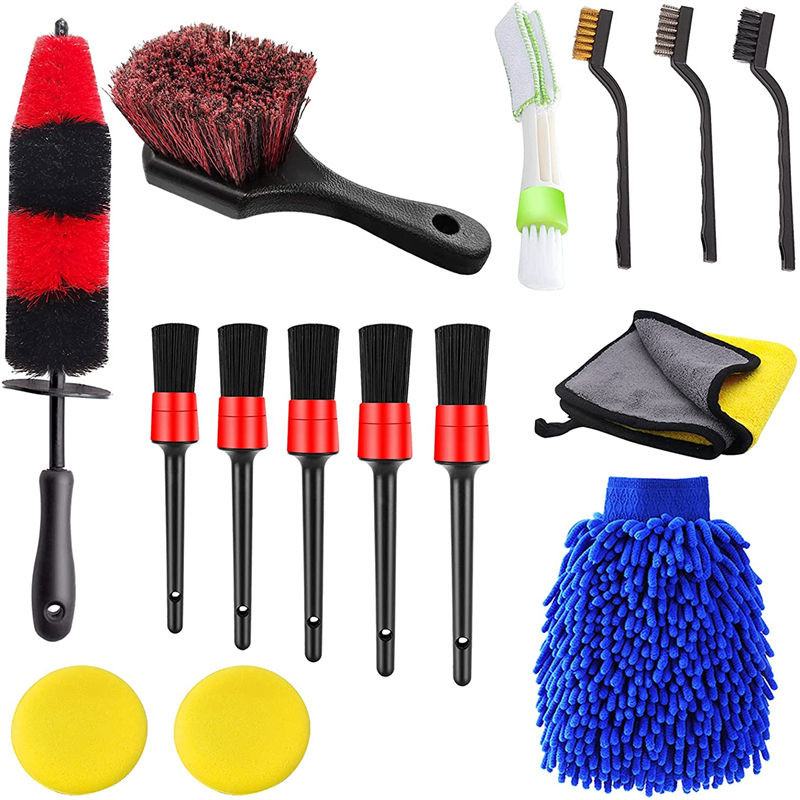 Multifunktioneel auto-interieur detailborstel 15pcs Wollyworm wielborstel