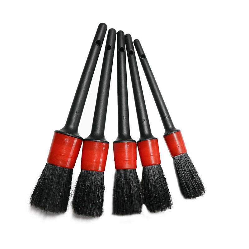Boar Bristles Interieur Auto Detail Brush Pack 5pcs Voor Huid Reiniging
