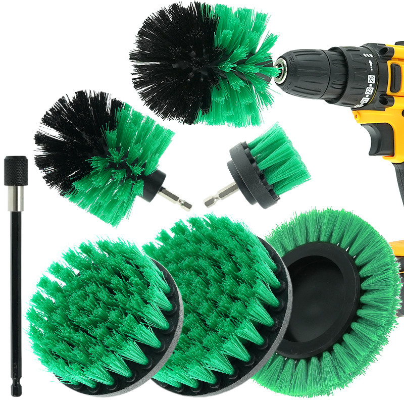 Groene 7Pcs boorborstel voor borstelverbinding